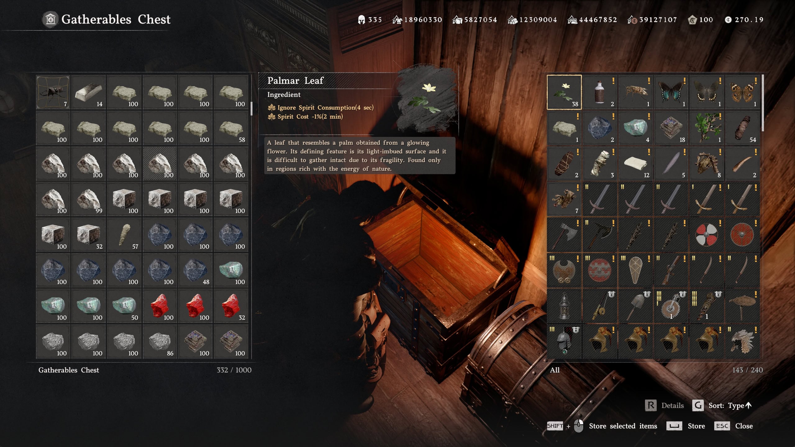 Item Stacks in Storage